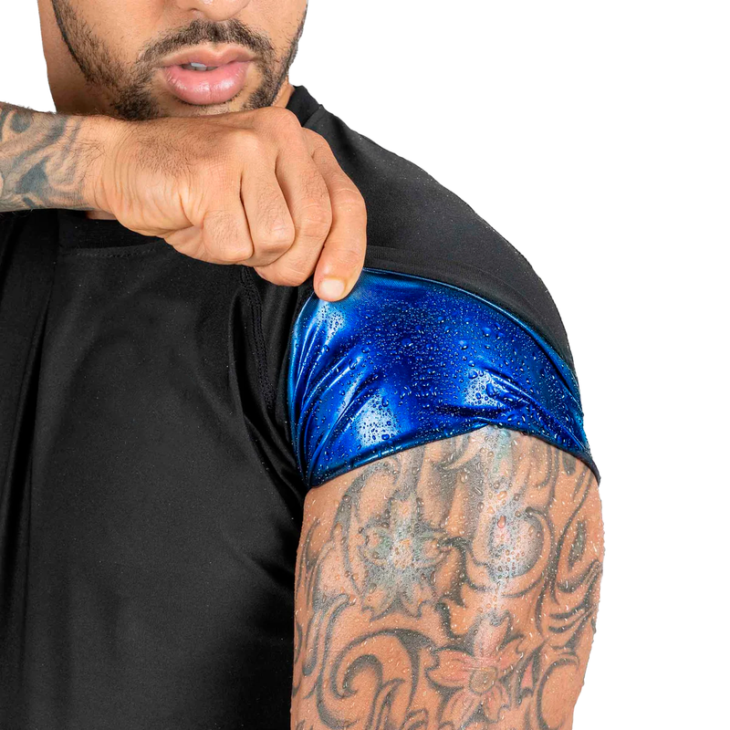 Camiseta masculina Efeito Sauna Manga Curta + Kit Elastico + Combo Barriga zero - 3 POR 1