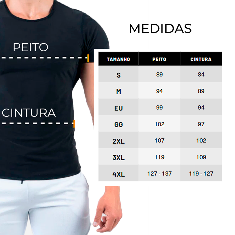 Camiseta masculina Efeito Sauna Manga Curta + Kit Elastico + Combo Barriga zero - 3 POR 1