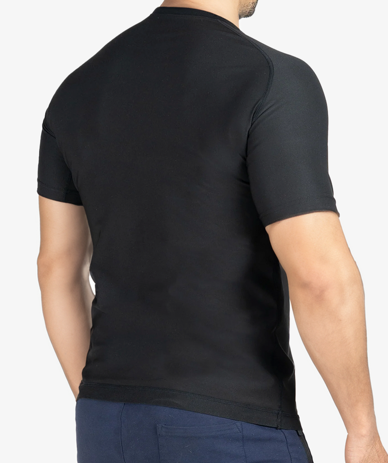 Camiseta masculina Efeito Sauna Manga Curta + Kit Elastico + Combo Barriga zero - 3 POR 1