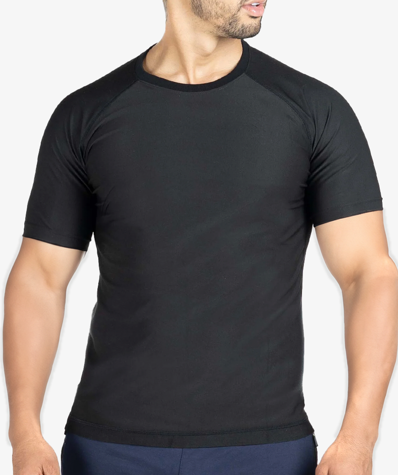 Camiseta masculina Efeito Sauna Manga Curta + Kit Elastico + Combo Barriga zero - 3 POR 1