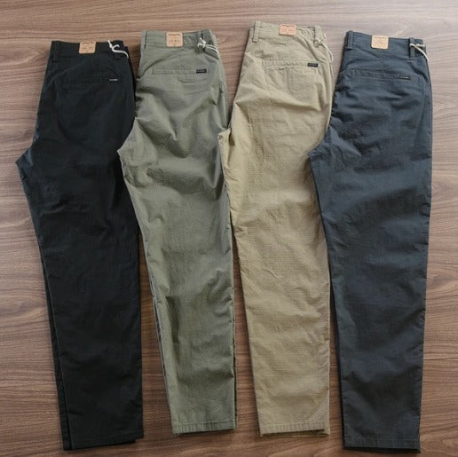 CALÇA RETA MASCULINA EM SARJA - KIT 4 UNIDADES