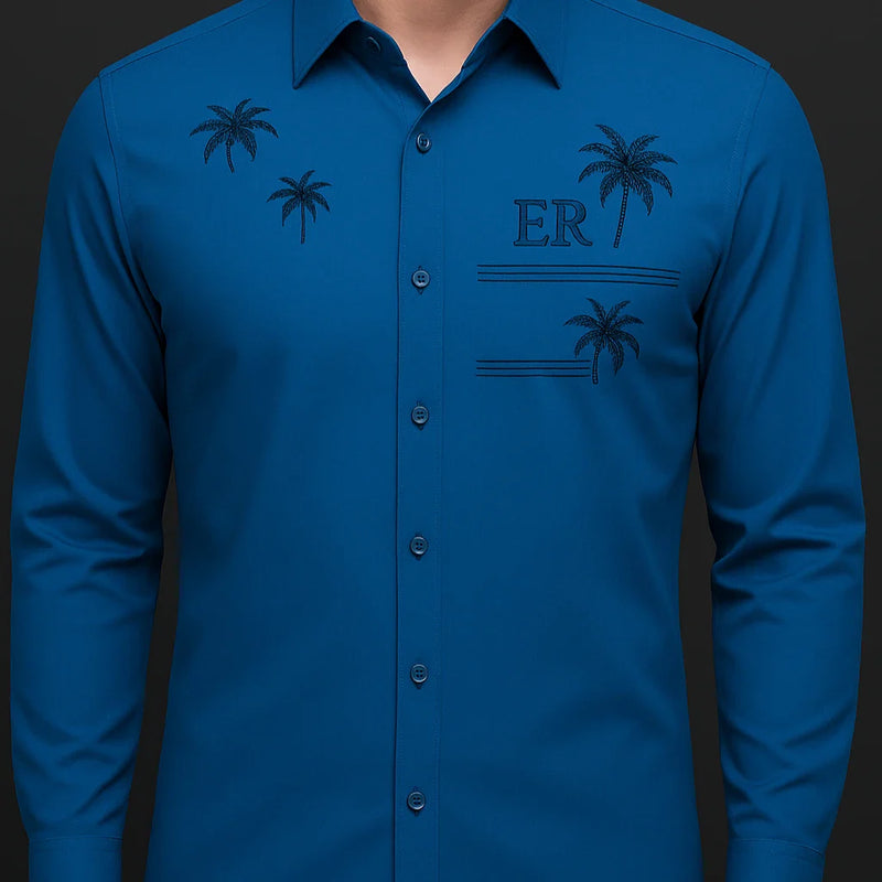 [PAGUE 3 LEVE 5] Camisa Social Masculina Rivanel + BRINDES: Cinto, Carteira e Relógio